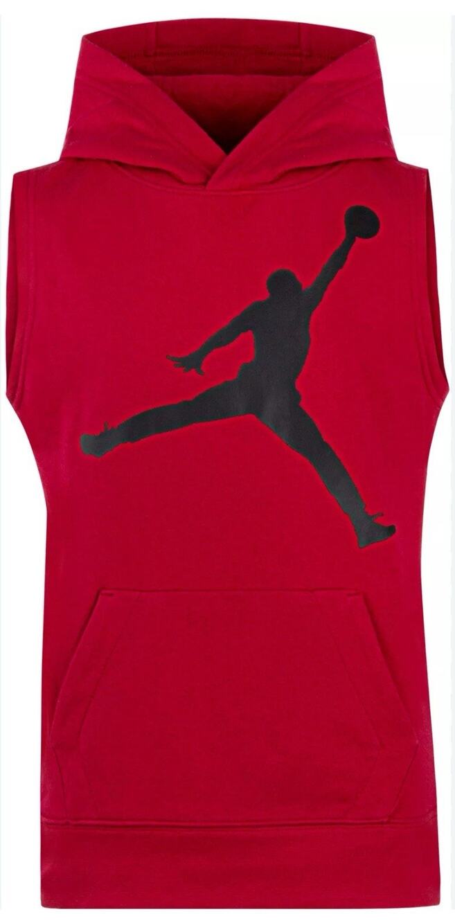 Jordan Hoodie Jumpman Red Sleeveless Sweatshirt Boys Youth Large 12-13 Yrs